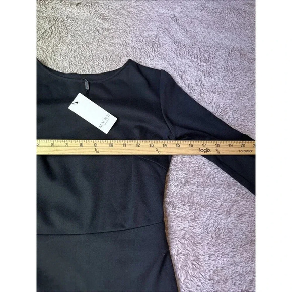 MYNE Ashley Ann Dress Cutout Ponte BodyCon DRESS Size 6 BLACK  New - Picture 7 of 13